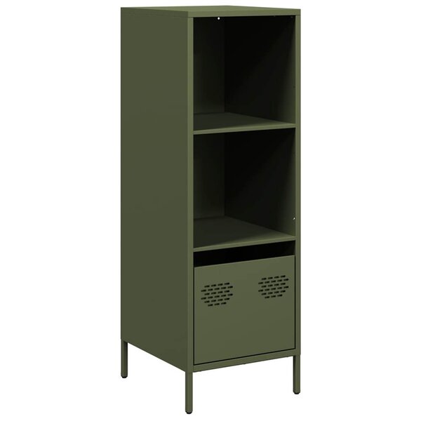 vidaXL Buffet vert olive 35x39x103 5 cm acier