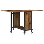 vidaXL Table à manger pliante avec roulettes 130 x 80 x 76 5 cm