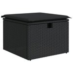 vidaXL Salon de jardin 7 Pièces avec coussins noir résine tressée