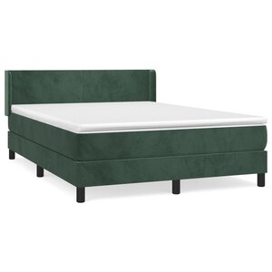 vidaXL Sommier à lattes de lit et matelas Vert foncé 140x200cm Velours