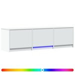 vidaXL Meuble TV avec LED Blanc 140 x 34 x 40 cm Bois d’ingénierie