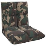 vidaXL Fauteuil de sol ajustable Vert armée Tissu