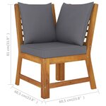 Salon de jardin meuble d'extérieur ensemble de mobilier 4 pièces avec coussin bois d'acacia solide 02_0016071