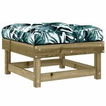 vidaXL Repose-pieds de jardin et coussins lot de 2 bois pin imprégné