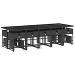 vidaXL Ensemble à manger de jardin 15 Pièces coussins noir résine tressée