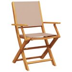 vidaXL Chaises de jardin pliantes lot de 6 taupe tissu et bois massif