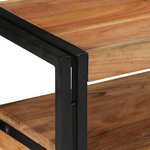 Tables d'appoint vidaXL Noires 120x33x75 cm en Bois d'Acacia Massif et Métal