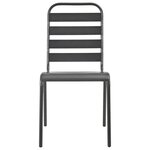 vidaXL Chaises empilables de d'extérieur lot de 2 Acier Gris