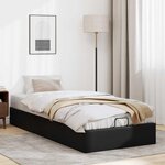 vidaXL Cadre de lit ottoman sans matelas noir 100x200 cm similicuir