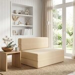 vidaXL Canapé-lit pliable Crème 100 x 80 x 60 cm Tissu