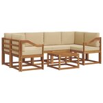 vidaXL Ensemble de canapés d'extérieur 7 pc Naturel et Beige