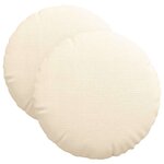 vidaXL Coussins de siège 2 pc Tissu en velours côtelé Crème Ø 40 cm