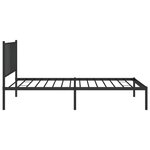 vidaXL Cadre de lit métal avec tête de lit noir 100x190 cm