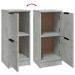 vidaXL Buffet Gris béton 30x30x70 cm Bois d'ingénierie