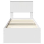 vidaXL Cadre de lit Blanc et Argent 75 x 190 cm Bois d'ingénierie