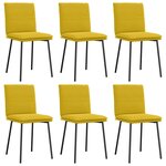 vidaXL Chaises à manger lot de 6 jaune velours
