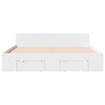 vidaXL Cadre de lit avec tiroirs sans matelas blanc 135x190 cm