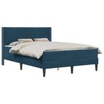vidaXL Cadre de lit avec matelas Bleu 160 x 200 cm Velours