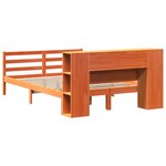 vidaXL Lit bibliothèque sans matelas cire marron 160x200 cm pin massif