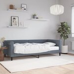vidaXL Lit de jour avec matelas gris foncé 90x200 cm velours