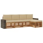 vidaXL Ensemble de canapés d'extérieur 5 pc Naturel et Beige