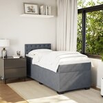 vidaXL Sommier à lattes de lit et matelas Gris foncé 90x200 cm Velours