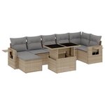 vidaXL Salon de jardin avec coussins 8 Pièces beige résine tressée