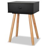 vidaXL Table de chevet 2 Pièces Bois de pin massif 40 x 30 x 61 cm Noir