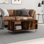 vidaXL Table basse chêne fumé 90x50x40 cm bois d'ingénierie