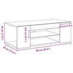 vidaXL Meuble TV Noir 90 x 39 x 30 cm Bois d'ingénierie
