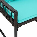 vidaXL Ensemble de meubles d'extérieur 7 Pièces Noir et turquoise