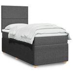 vidaXL Sommier à lattes de lit et matelas Gris foncé 90x190 cm Tissu