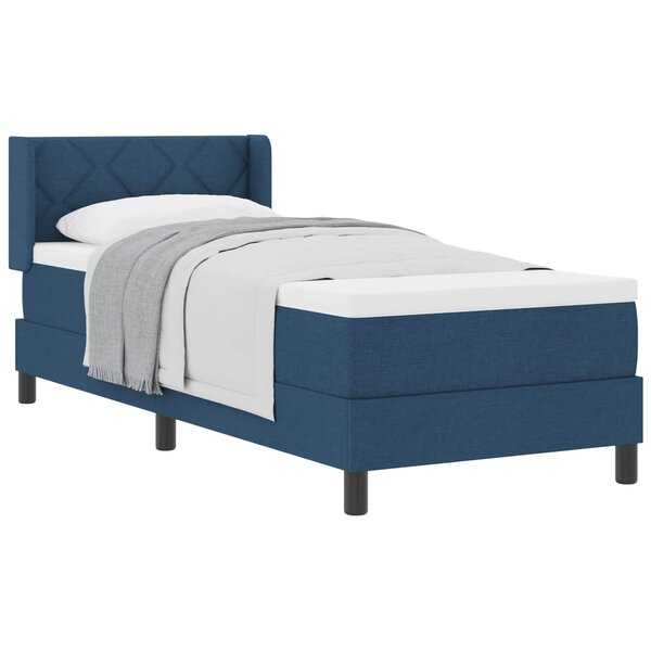vidaXL Lit à ressorts avec tête de lit Bleu 200 x 80 cm tissu