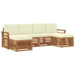 vidaXL Ensemble de canapés d'extérieur 6 pc Naturel et Crème