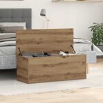vidaXL Boîte de Rangement chêne artisanal 90 x 35 x 35 cm