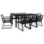 vidaXL Mobilier à dîner d'extérieur 9 Pièces Rotin PVC Noir