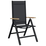 vidaXL Chaises de jardin inclinables 2 Pièces Noir 58 x 73 x 111 5 cm