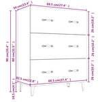 vidaXL Buffet sonoma gris 69 5x34x90 cm bois d'ingénierie