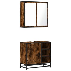 vidaXL Ensemble de meubles de salle de bain 2 Pièces Chêne fumé