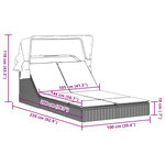 vidaXL Chaise longue double et auvent et coussins noir résine tressée