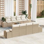 vidaXL Ensemble de canapé de jardin 7 Pièces Beige et blanc