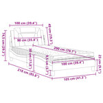 vidaXL Lit avec matelas cappuccino 100x200 cm similicuir