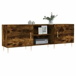 vidaXL Meuble TV chêne fumé 150x30x50 cm bois d'ingénierie