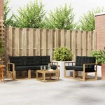 vidaXL Ensemble de canapés d'extérieur 6 pc Blanc et noir