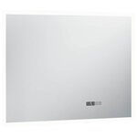 vidaXL Miroir à LED et capteur tactile et affichage d'heure 80x60 cm