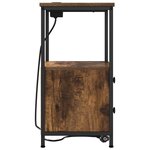 vidaXL Cabinet de chevet avec tiroir 2 Pièces Chêne fumé 40 x 31 x 60 cm