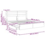 vidaXL Lit de Rangement Gris Sonoma 200 x 200 cm Bois d'ingénierie