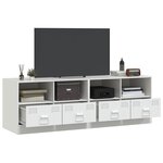 vidaXL Meubles TV 2 Pièces blanc 67x39x44 cm acier