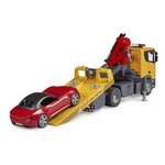 Bruder 03552 - Remorqueuse Scania Super 560R avec module son et lumière et véhicule Roadster