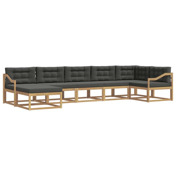 vidaXL Ensemble de canapés d'extérieur 7 pc Blanc et anthracite